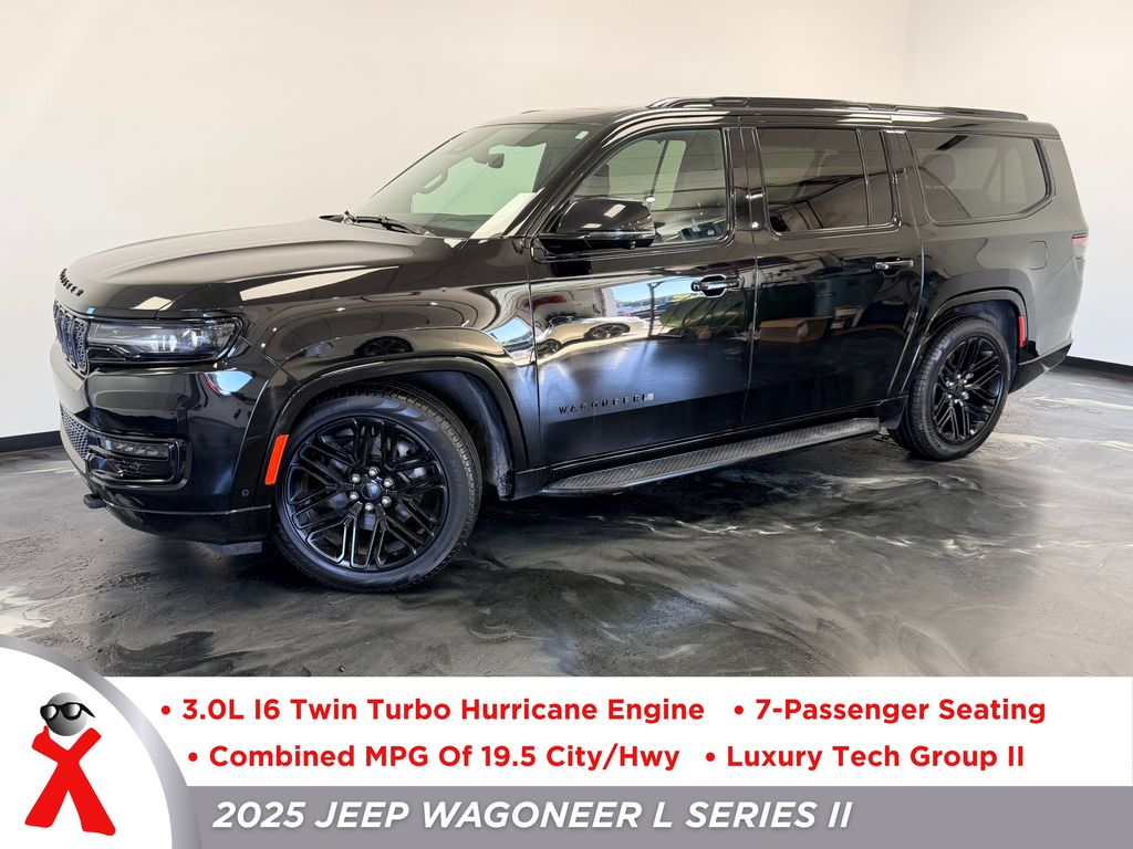 Diamond Black Crystal Pearlcoat 2025 Jeep Wagoneer L SUV / Crossover Four-Wheel Drive 8-Speed Automatic
