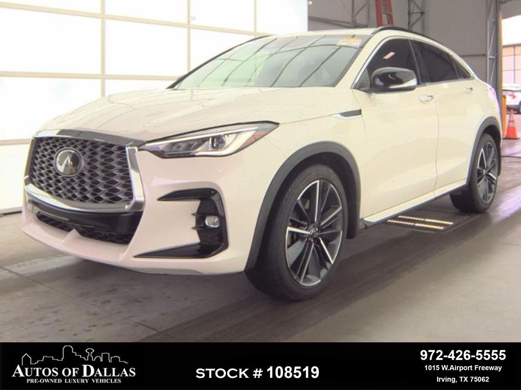 Majestic White 2023 INFINITI QX55 Luxe AWD SUV / Crossover All-Wheel Drive Continuously Variable Transmission