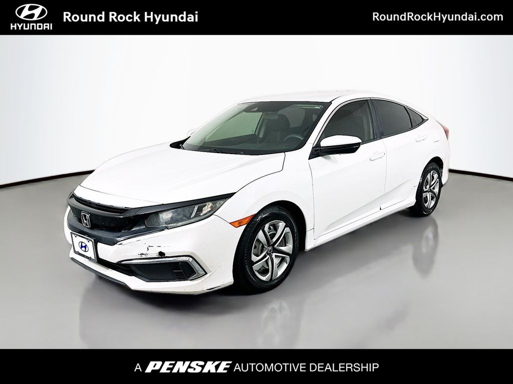 Platinum White 2020 Honda Civic Sedan Front-Wheel Drive Continuously Variable Transmission