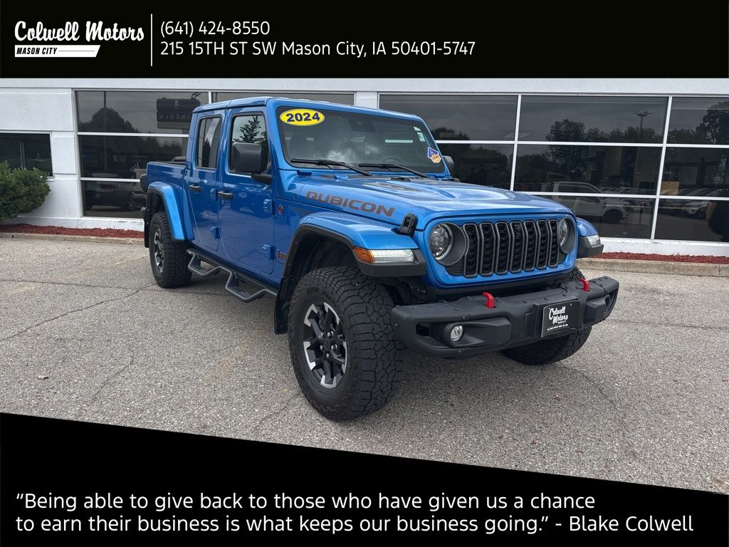 Hydro Blue Pearlcoat 2024 Jeep Gladiator Pickup Truck Four-Wheel Drive 8-Speed Automatic