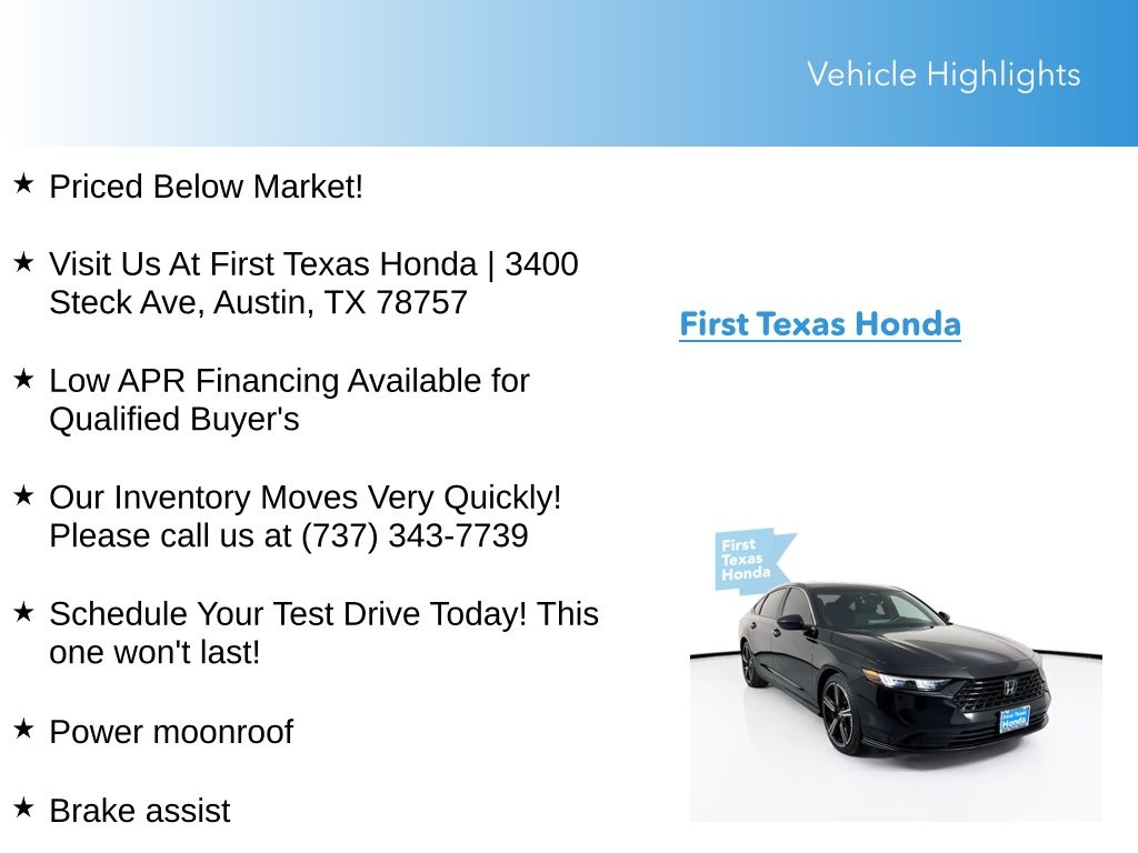 Used Car 2023 Honda Accord Hybrid  Sport For Sale Under $30,000 In Austin, Texas