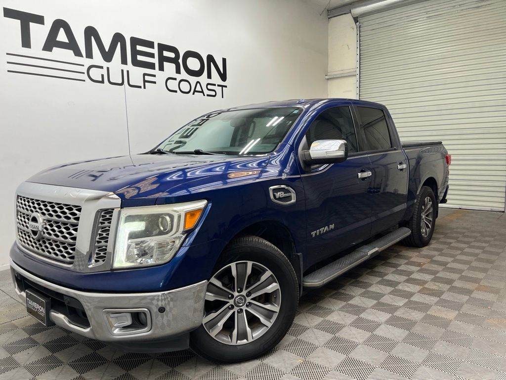 Deep Blue Pearl 2017 Nissan Titan Pickup Truck 4X2 7-Speed Automatic