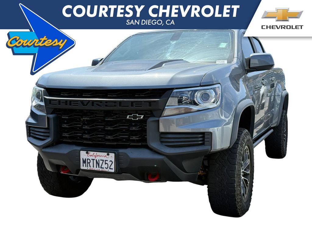 Gray (Satin Steel Metallic) 2022 Chevrolet Colorado Pickup Truck Four-Wheel Drive 8-Speed Automatic