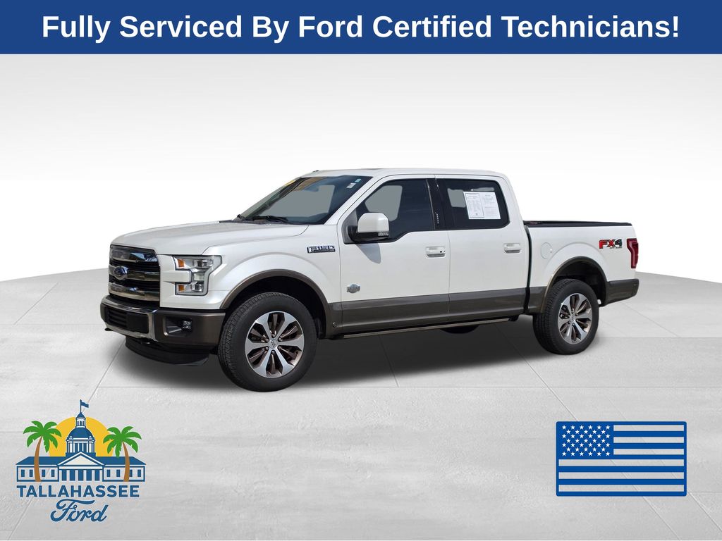 White Platinum Metallic Tri-Coat 2015 Ford F-150 King Ranch SuperCrew 4WD Pickup Truck Four-Wheel Drive 6-Speed Automatic