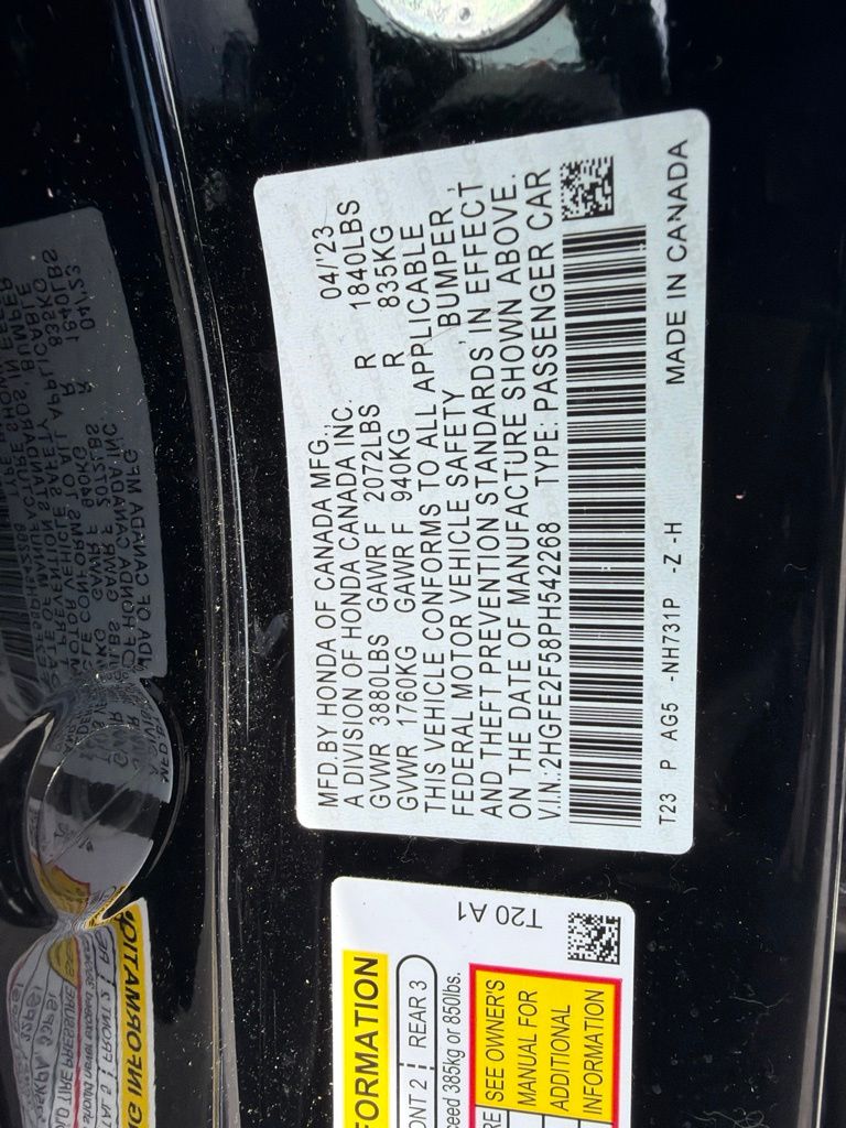 Certified Used 2023 Crystal Black Pearl Honda Sport image 13