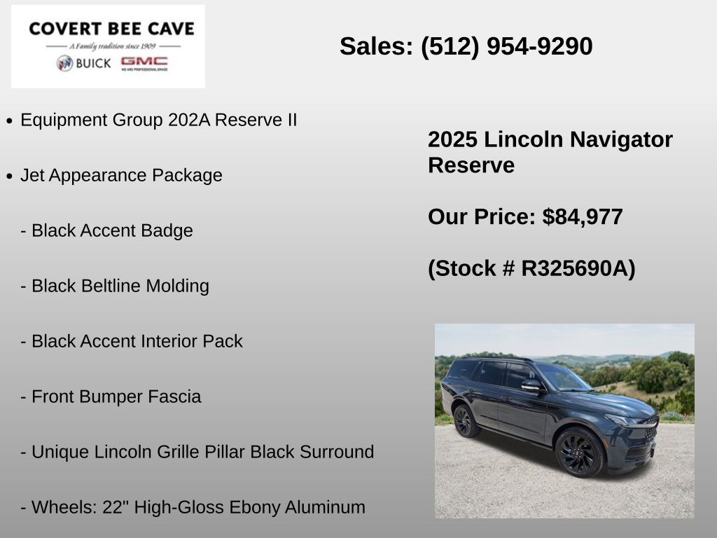Used Car 2025 Lincoln Navigator  Reserve For Sale Under $90,000 In Austin, Texas