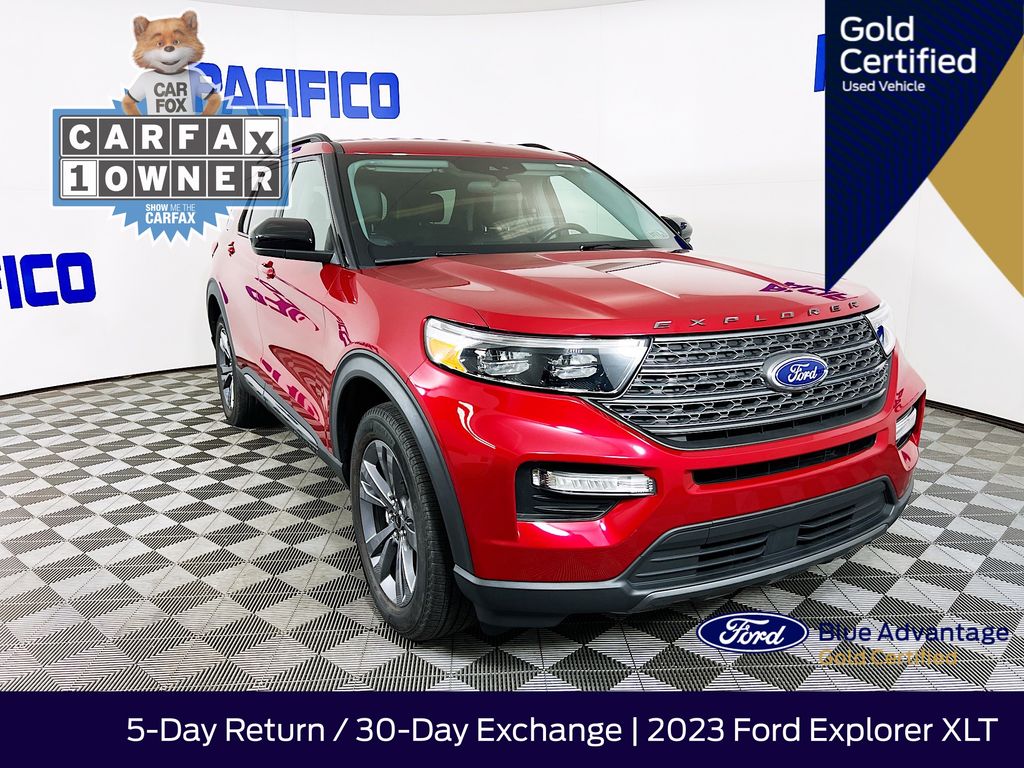 Rapid Red Metallic Tinted Clearcoat 2023 Ford Explorer XLT AWD SUV / Crossover All-Wheel Drive Automatic