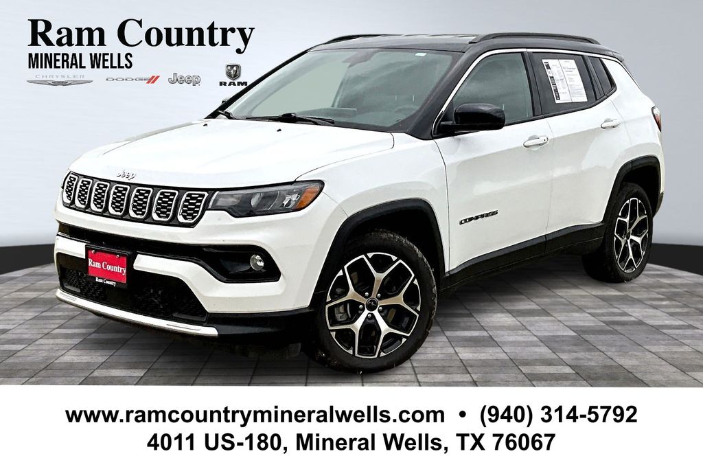 Bright White Clearcoat 2025 Jeep Compass Limited 4WD SUV / Crossover Four-Wheel Drive 8-Speed Automatic