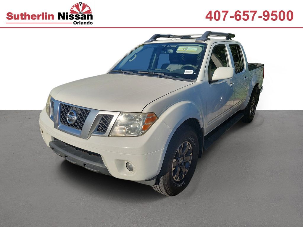 Glacier White 2015 Nissan Frontier Pickup Truck Four-Wheel Drive 5-Speed Automatic Overdrive