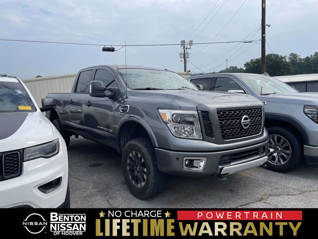 Gray (Gun Metallic) 2017 Nissan Titan Pickup Truck Four-Wheel Drive 6-Speed Automatic
