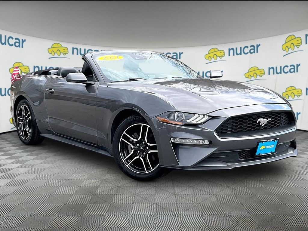 Gray Metallic 2021 Ford Mustang EcoBoost Premium Convertible RWD Convertible Rear-Wheel Drive Automatic