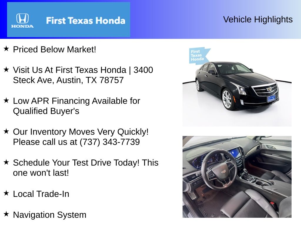 Used Car 2016 Cadillac Ats  2.0l Turbo Performance For Sale Under $20,000 In Austin, Texas