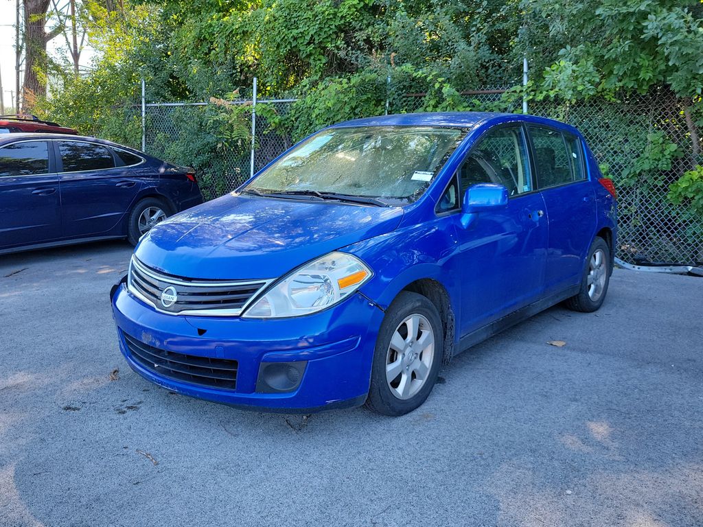 Blue Metallic 2012 Nissan Versa Hatchback Front-Wheel Drive 4-Speed Automatic