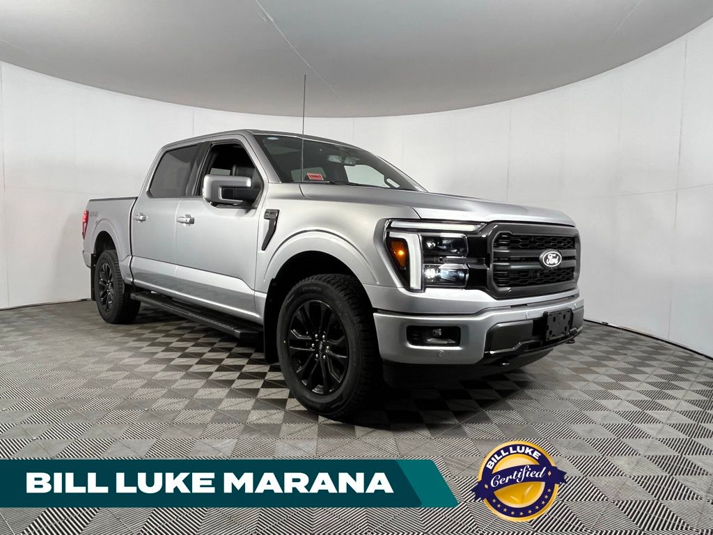 Iconic Silver Metallic 2025 Ford F-150 Lariat SuperCrew 4WD Pickup Truck Four-Wheel Drive Automatic