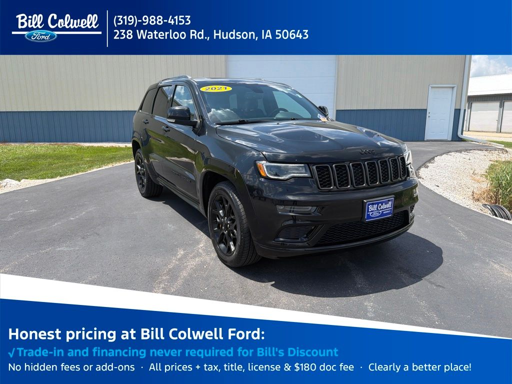 Diamond Black Crystal Pearlcoat 2021 Jeep Grand Cherokee SUV / Crossover Four-Wheel Drive 8-Speed Automatic