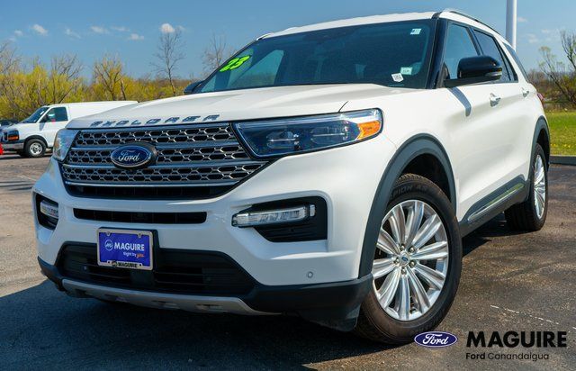 Star White Metallic Tri-Coat 2023 Ford Explorer Hybrid Limited AWD SUV / Crossover All-Wheel Drive Automatic