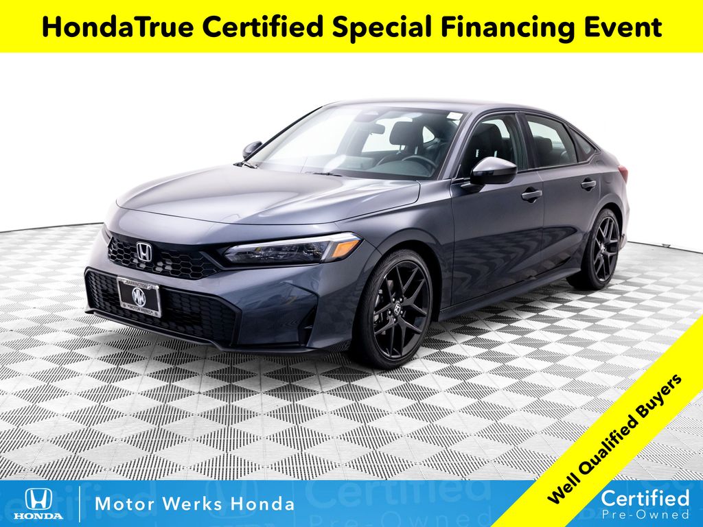 Meteorite Gray Metallic 2025 Honda Civic Sedan Front-Wheel Drive Continuously Variable Transmission