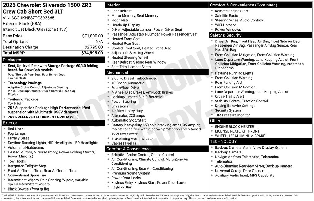 2026 Chevrolet Silverado 1500 ZR2 Black at Klick Lewis Buick Chevrolet