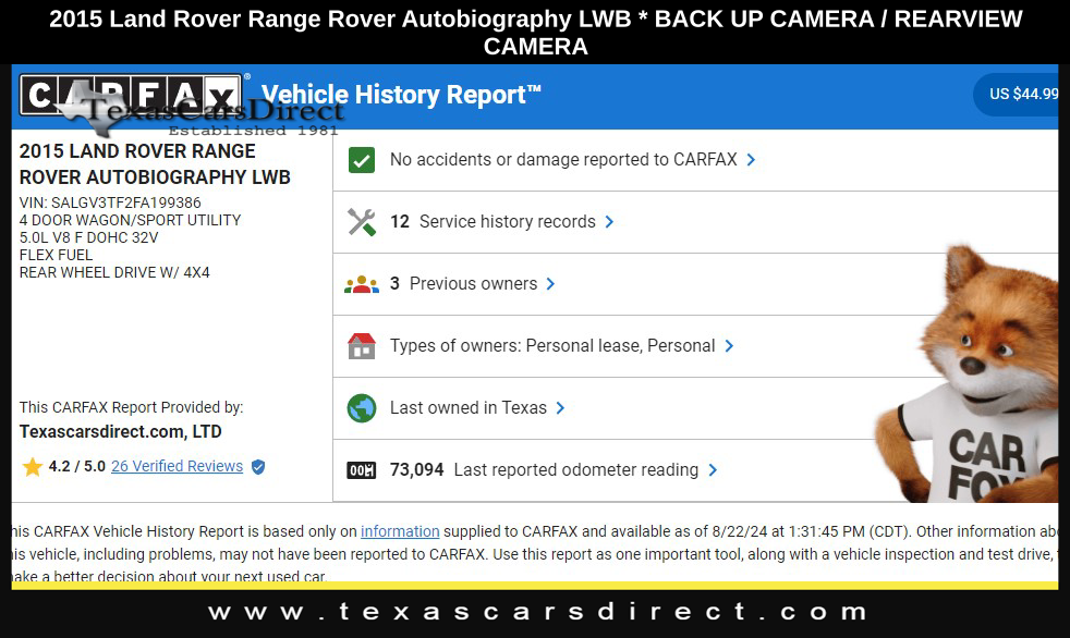 2015 Land Rover Range Rover 5.0L V8 Supercharged Autobiography 10