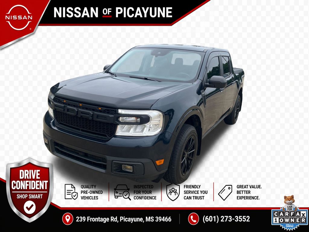 Blue 2022 Ford Maverick Pickup Truck Front-Wheel Drive Continuously Variable Transmission