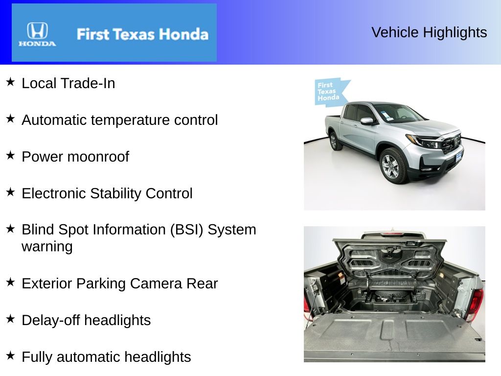 Used Car 2025 Honda Ridgeline  Rtl For Sale Under $40,000 In Austin, Texas