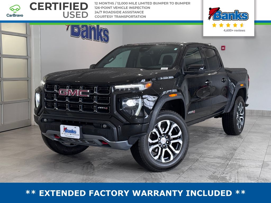 Onyx Black 2024 GMC Canyon AT4 Crew Cab 4WD Pickup Truck Four-Wheel Drive 8-Speed Automatic