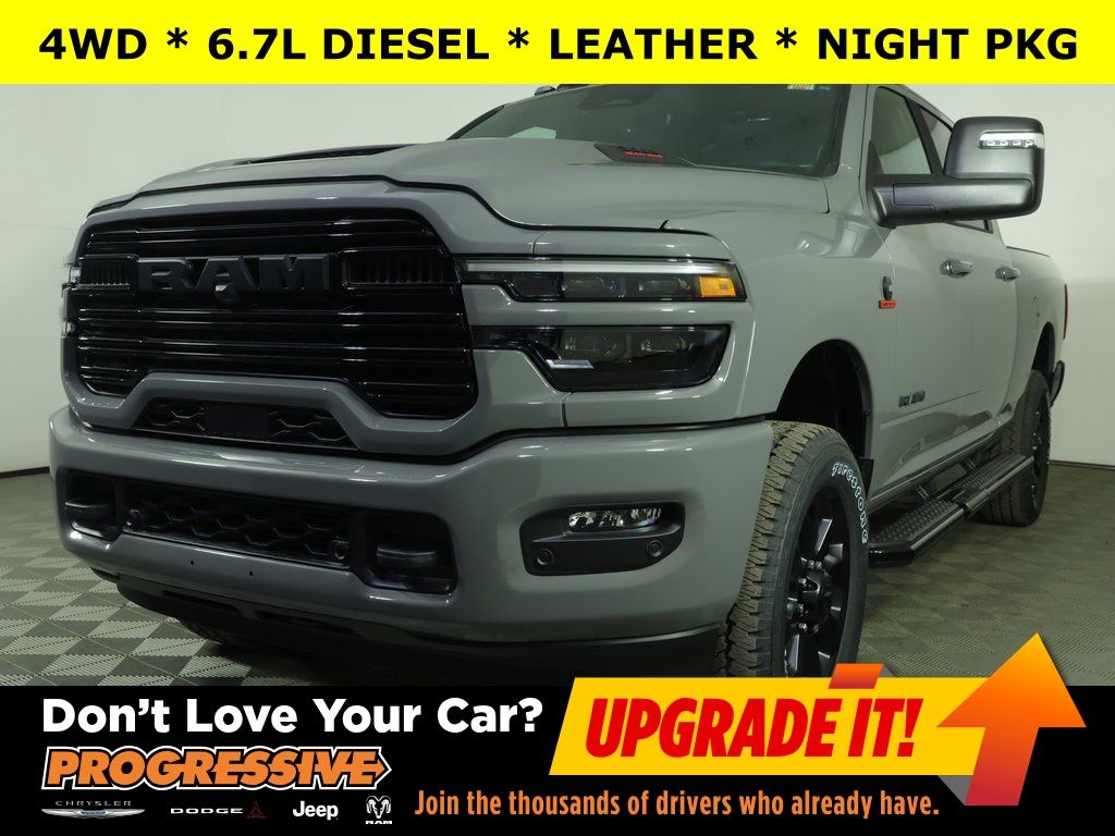 Ceramic Gray Clearcoat 2026 RAM 3500 Laramie Crew Cab 4WD Pickup Truck Four-Wheel Drive 8-Speed Automatic