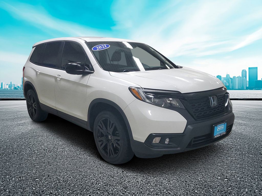 Platinum White 2021 Honda Passport Sport AWD SUV / Crossover All-Wheel Drive 9-Speed Automatic