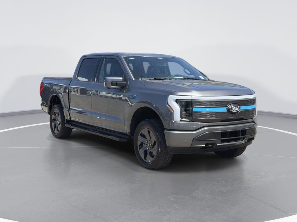 Gray Metallic 2024 Ford F-150 Lightning Lariat SuperCrew AWD Pickup Truck All-Wheel Drive Automatic