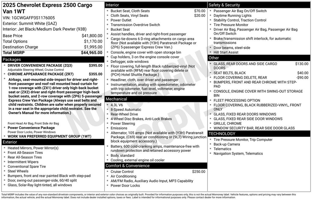 Used 2025 Chevrolet Express 2500 Van