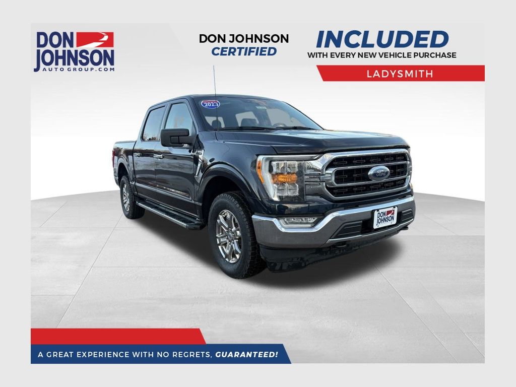 Blue 2023 Ford F-150 XLT SuperCrew 4WD Pickup Truck Four-Wheel Drive Automatic