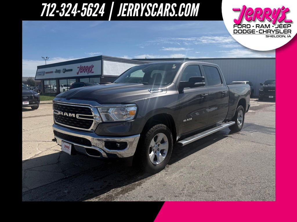 Gray (Granite Crystal Metallic Clearcoat) 2022 RAM 1500 Pickup Truck Four-Wheel Drive 8-Speed Automatic