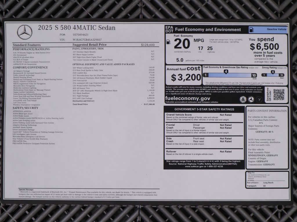 2025 Mercedes-Benz S-Class S 580 9