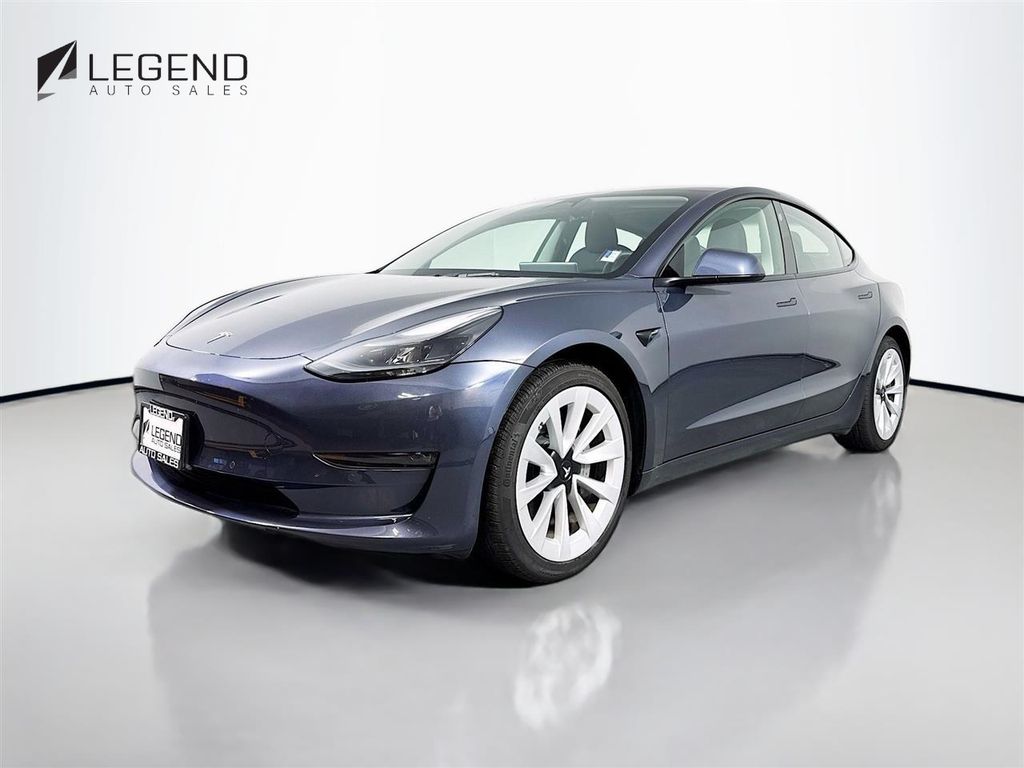 Gray 2022 Tesla Model 3 Long Range AWD Sedan All-Wheel Drive 1-Speed Automatic