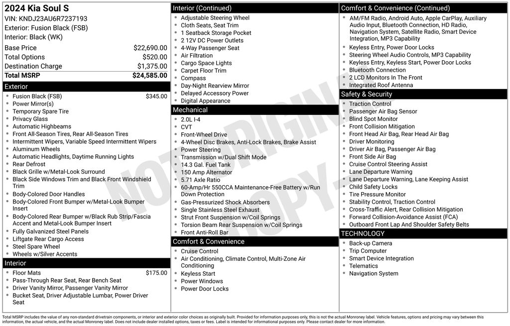 Certified Used 2024 Black Kia S image 5