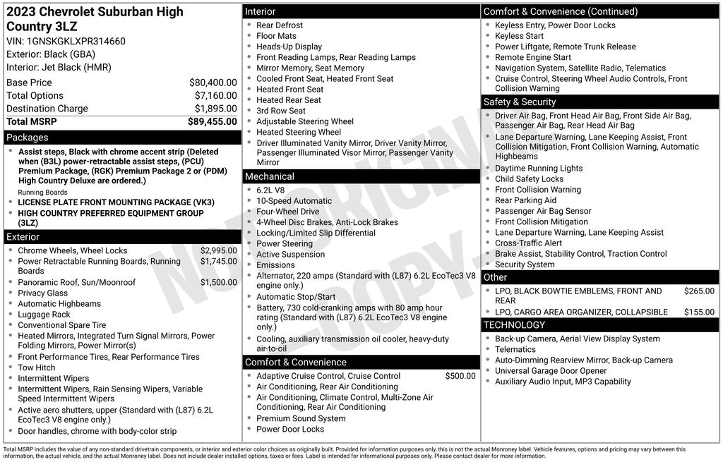 Used Car 2023 Chevrolet Suburban  High Country For Sale Under $80,000 In Austin, Texas
