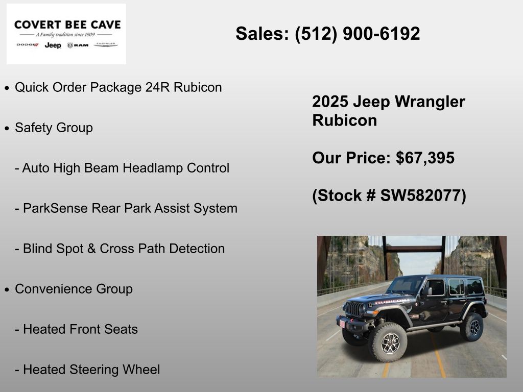 New Car 2025 Jeep Wrangler  Rubicon For Sale Under $70,000 In Austin, Texas