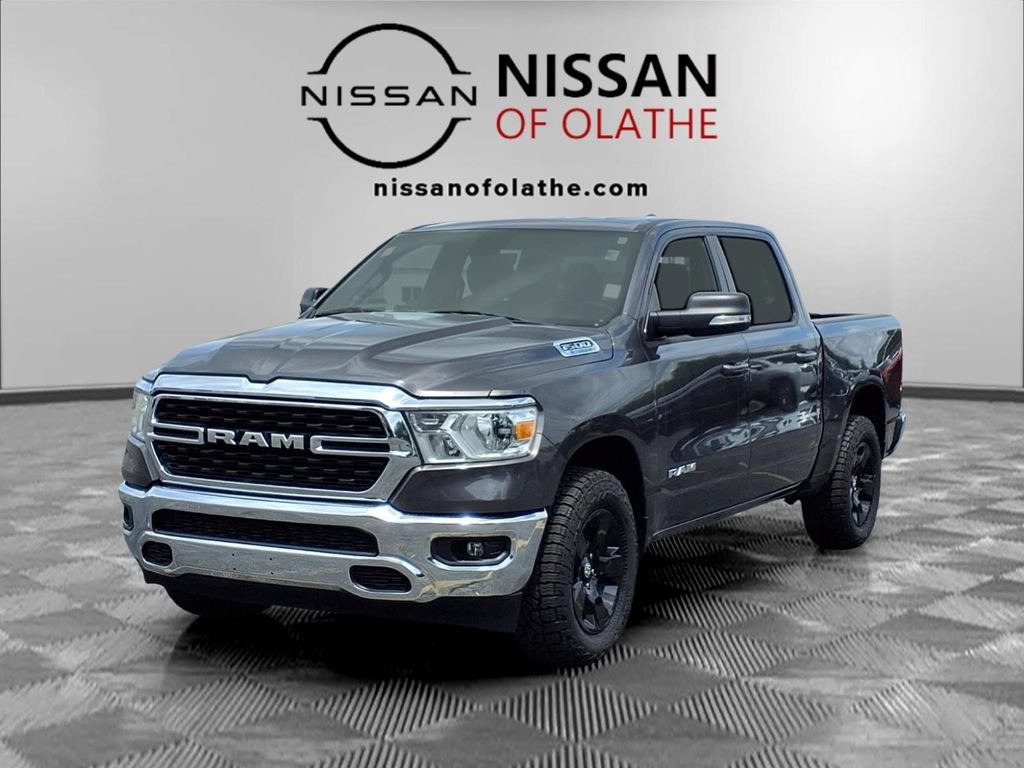 Gray (Granite Crystal Metallic Clearcoat) 2022 RAM 1500 Pickup Truck Four-Wheel Drive 8-Speed Automatic