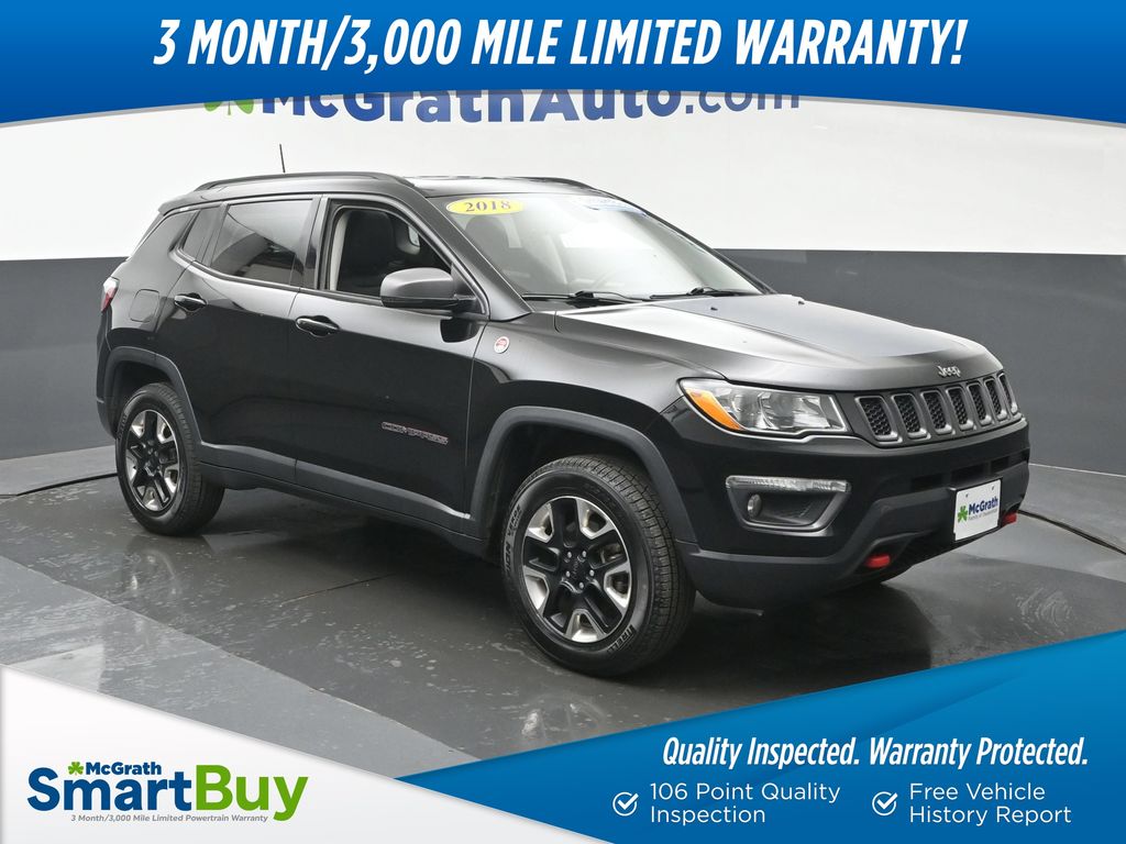Diamond Black Crystal Pearlcoat 2018 Jeep Compass SUV / Crossover Four-Wheel Drive 9-Speed Automatic