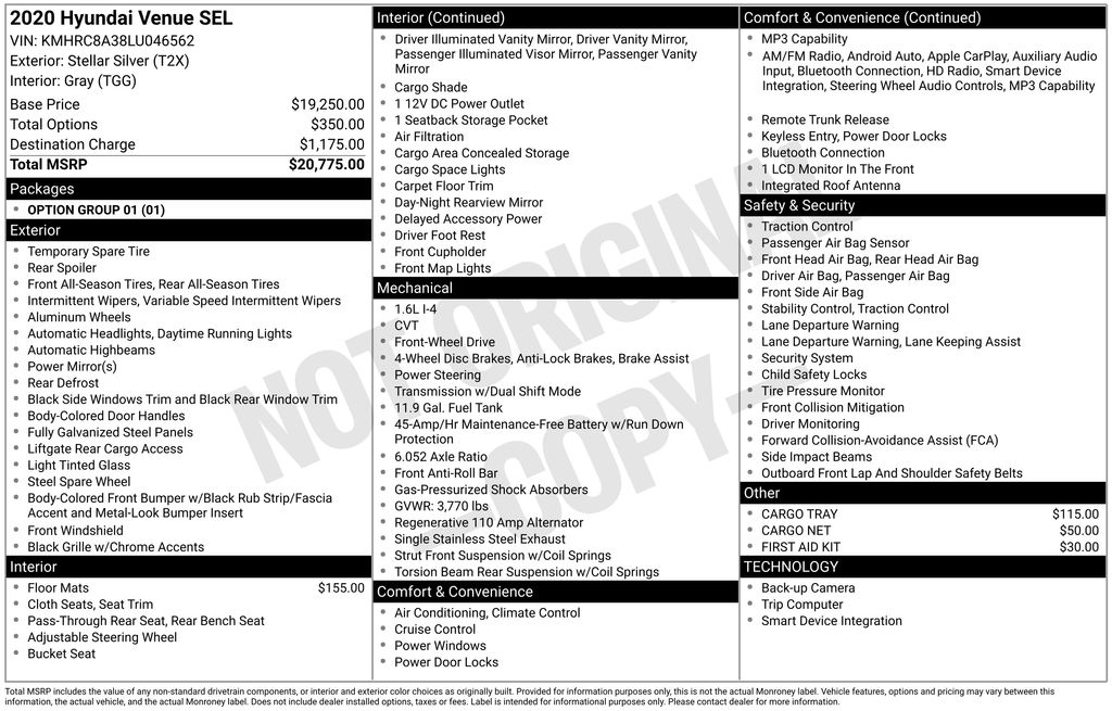Certified Used 2020 Silver Hyundai SEL image 5