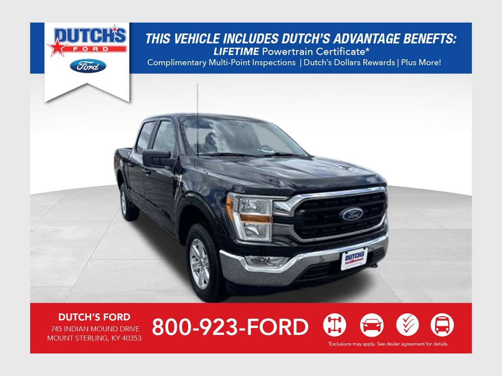 Black 2022 Ford F-150 XLT SuperCrew 4WD Pickup Truck Four-Wheel Drive Automatic