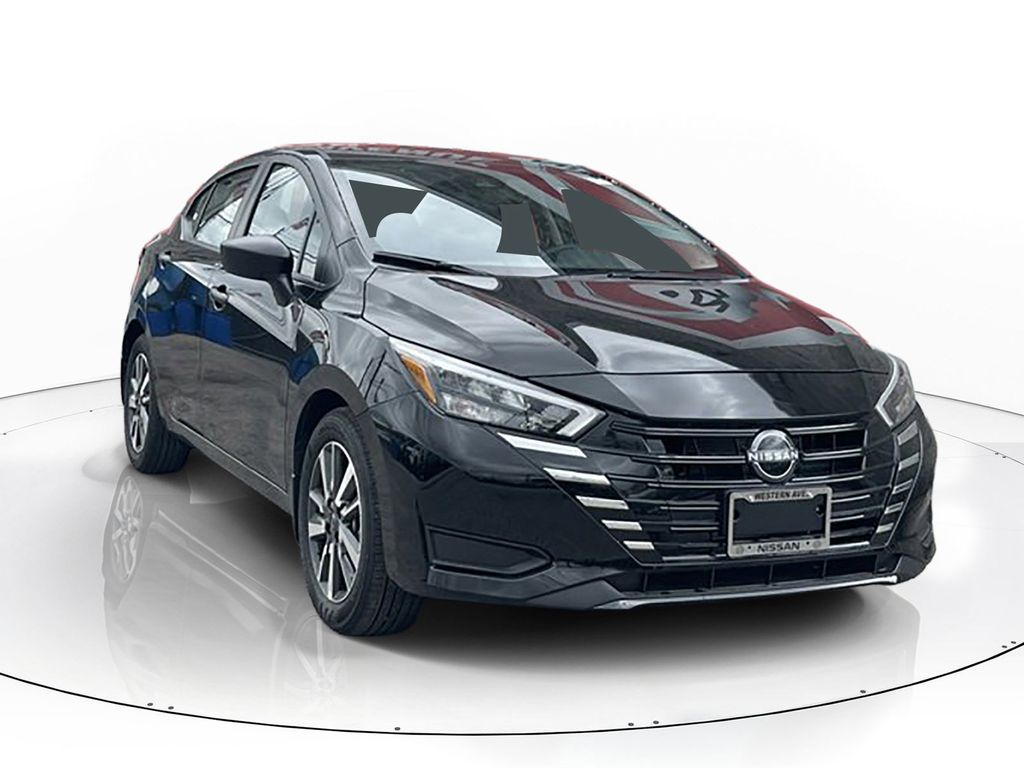 Super Black Metallic 2025 Nissan Versa S FWD Sedan Front-Wheel Drive Continuously Variable Transmission