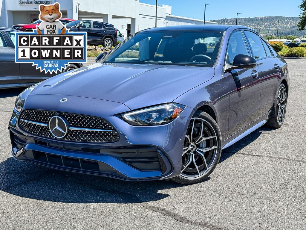 Twilight Blue Metallic 2025 Mercedes-Benz C-Class Sedan All-Wheel Drive 9-Speed Automatic