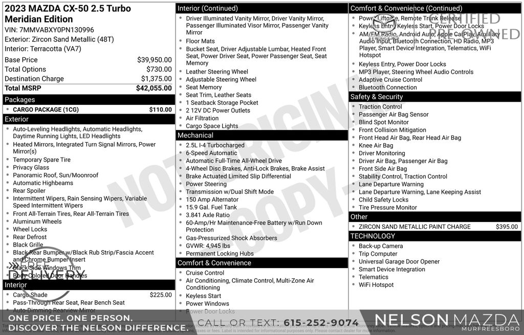 Certified Used 2023 Beige Mazda 2.5 Turbo Meridian Edition image 2