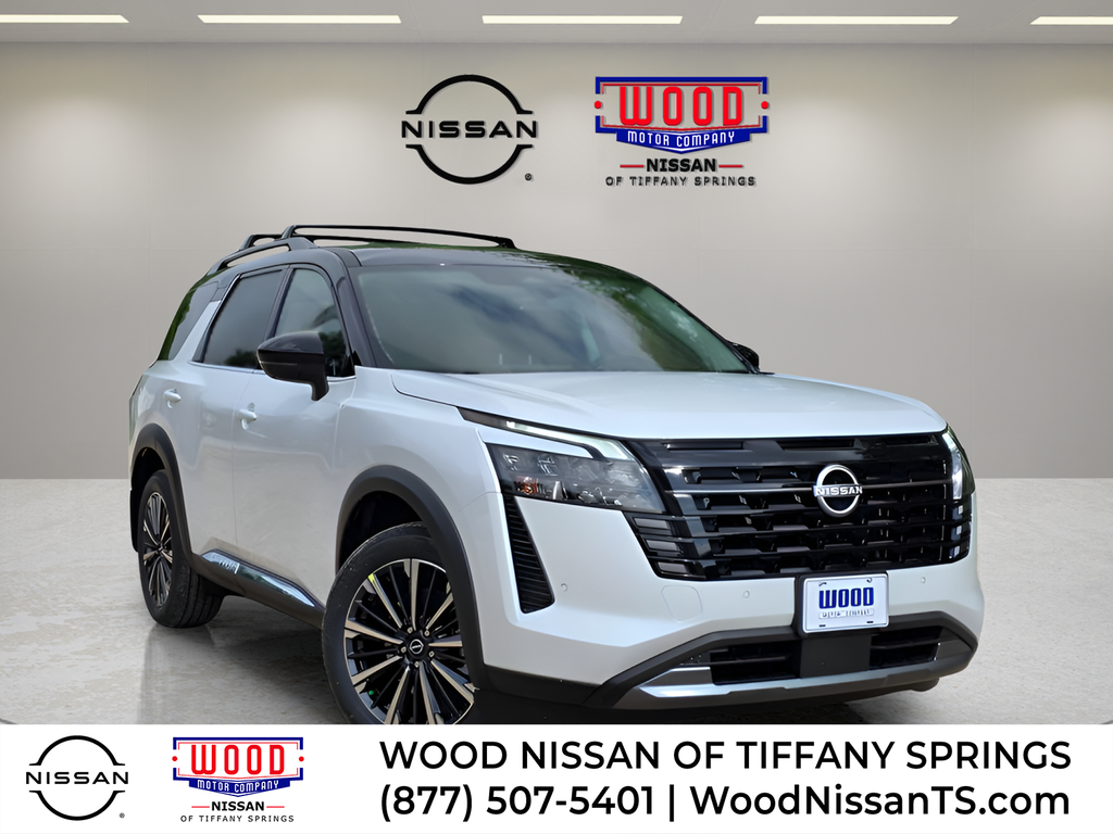 Everest White Pearl/Black 2026 Nissan Pathfinder Platinum 4WD SUV / Crossover All-Wheel Drive 9-Speed Automatic