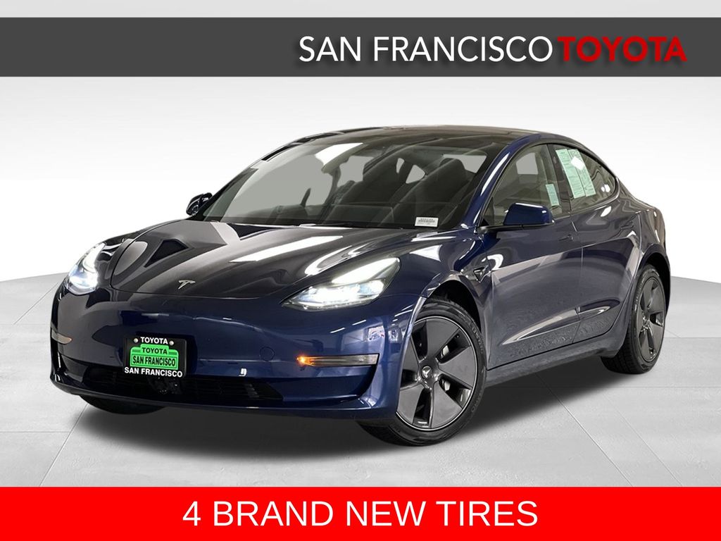 Deep Blue Metallic 2023 Tesla Model 3 Sedan Rear-Wheel Drive 1-Speed Automatic