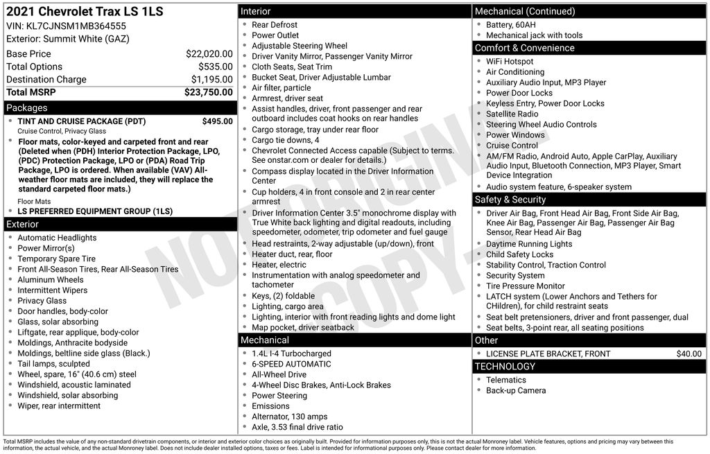 Used 2021 Chevrolet Trax SUV