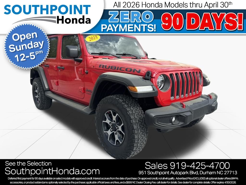 Firecracker Red Clearcoat 2018 Jeep Wrangler Unlimited Rubicon 4WD SUV / Crossover Four-Wheel Drive 8-Speed Automatic