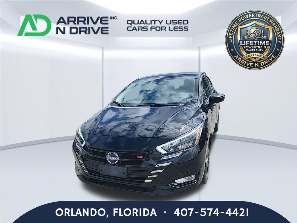 Super Black 2024 Nissan Versa Sedan Front-Wheel Drive Continuously Variable Transmission