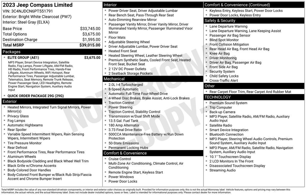  2023 Jeep Compass Limited 4WD   
